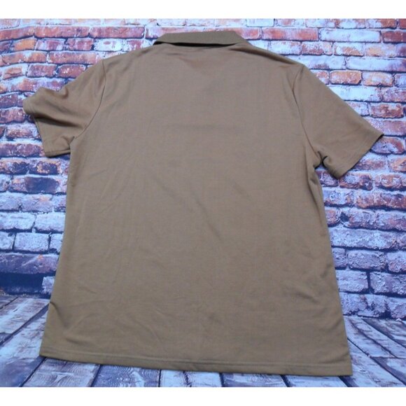 PJ Paul Jones Men's Brown Polo Shirt W/ Light Blue & Dark Brown Stripes Size M - Picture 2 of 7
